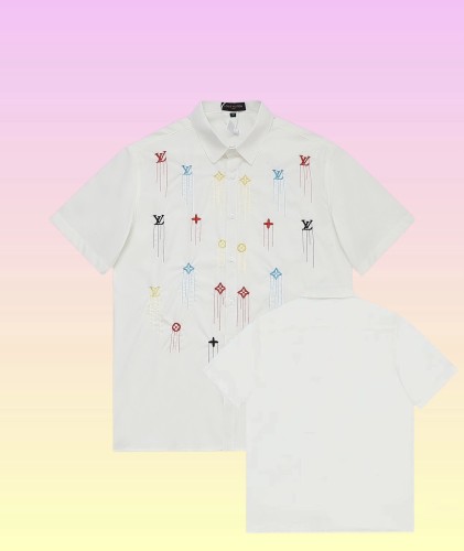 Louis Vuitton Women Mens Short Sleeve Shirts Luxury Brand Mens Shirt Top Quality Whatsapp 【+1-3239614486】