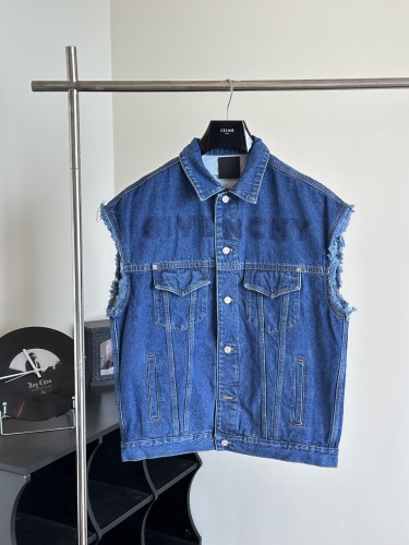 Givenchy Womens Mens Coat Luxury Brand Mens Denim Vest Jacket with Original Box Whatsapp【+1-3239614486】