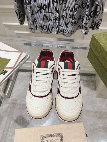 Gucci Mens Shoes Sneakers Luxury Brand Fashion Men's Gucci Re-Web trainer in leather with Original Box Whatsapp【+1-3239614486】