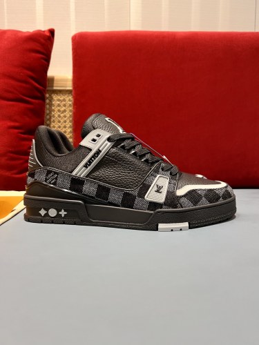 Louis Vuitton Mens Shoes Fashion Sneakers Design Luxury Brand LV TRAINER SNEAKER 1ABLVV Mix of materials with Original Box 1ABLUR Whatsapp 【+1-3239614486】