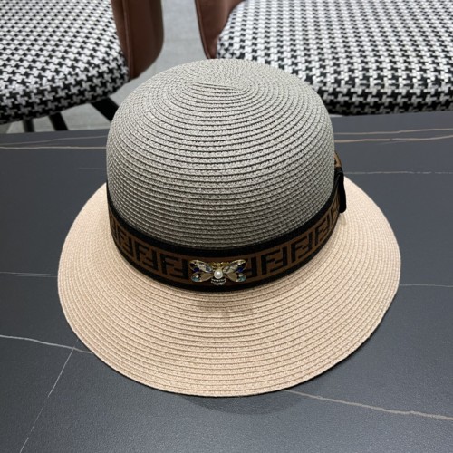 Fendi Womens Bucket Hat Straw Hat Luxury Brand Design Fendi Cap with Original Box Whatsapp 【+1-3239614486】