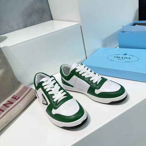 Prada Mens Shoes Casual Luxury Brand Breathable Sneakers with Original Box Downtown leather sneakers 2EE364_3LKG_F098Z Whatsapp【+1-3239614486】