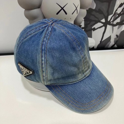 Prada Men Womens Hats Luxury Brand Design Prada Denim Baseball Hat 1HC274_12K1_F0V3N with Original Box Whatsapp【+1-3239614486】