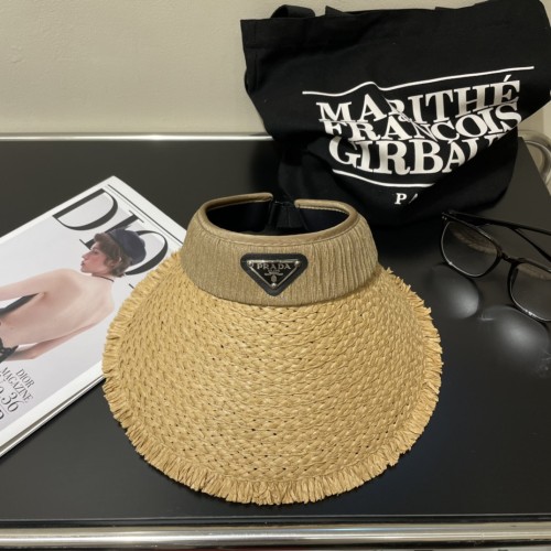 Prada Womens Hats Luxury Brand Design Prada Visor Hat with Original Box Whatsapp【+1-3239614486】
