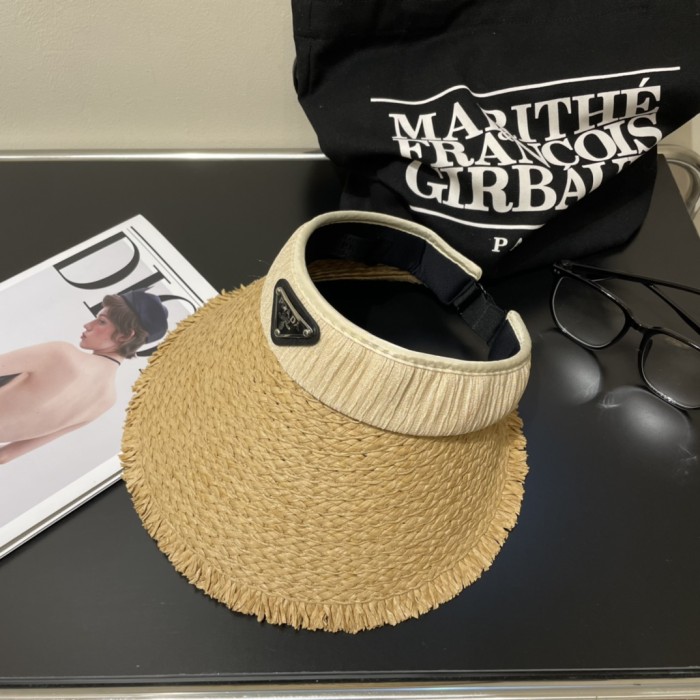 Prada Womens Hats Luxury Brand Design Prada Visor Hat with Original Box Whatsapp【+1-3239614486】