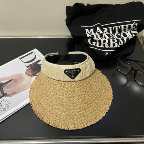 Prada Womens Hats Luxury Brand Design Prada Visor Hat with Original Box Whatsapp【+1-3239614486】
