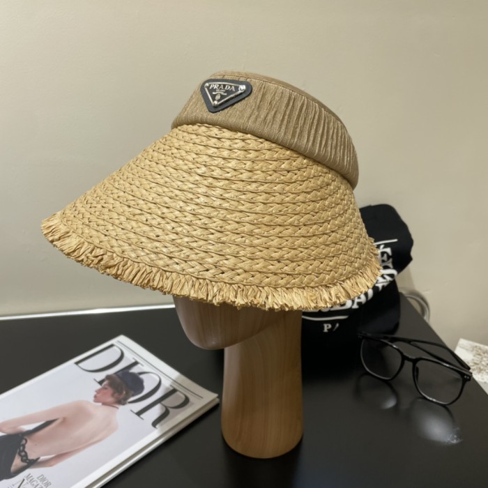 Prada Womens Hats Luxury Brand Design Prada Visor Hat with Original Box Whatsapp【+1-3239614486】