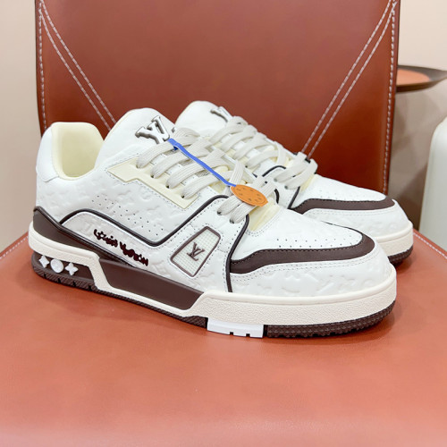 Louis Vuitton Mens Shoes Fashion Sneakers Design Luxury Brand LV TRAINER SNEAKER 1ABLVV Mix of materials with Original Box 1ABLUR Whatsapp 【+1-3239614486】