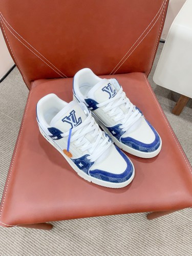 Louis Vuitton Mens Shoes Fashion Sneakers Design Luxury Brand LV TRAINER SNEAKER 1ABLVV Mix of materials with Original Box 1ABLUR Whatsapp 【+1-3239614486】