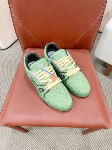 Louis Vuitton Mens Shoes Fashion Sneakers Design Luxury Brand LV TRAINER SNEAKER 1ABLVV Mix of materials with Original Box 1ABLUR Whatsapp 【+1-3239614486】