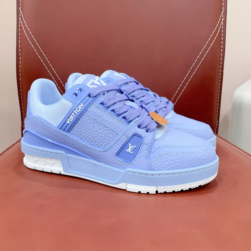 Louis Vuitton Mens Shoes Fashion Sneakers Design Luxury Brand LV TRAINER SNEAKER 1ABLVV Mix of materials with Original Box 1ABLUR Whatsapp 【+1-3239614486】