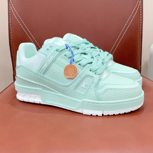 Louis Vuitton Mens Shoes Fashion Sneakers Design Luxury Brand LV TRAINER SNEAKER 1ABLVV Mix of materials with Original Box 1ABLUR Whatsapp 【+1-3239614486】