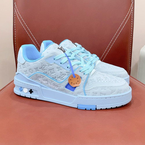 Louis Vuitton Mens Shoes Fashion Sneakers Design Luxury Brand LV TRAINER SNEAKER 1ABLVV Mix of materials with Original Box 1ABLUR Whatsapp 【+1-3239614486】