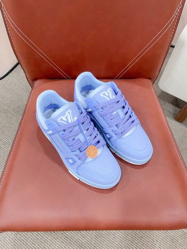 Louis Vuitton Mens Shoes Fashion Sneakers Design Luxury Brand LV TRAINER SNEAKER 1ABLVV Mix of materials with Original Box 1ABLUR Whatsapp 【+1-3239614486】