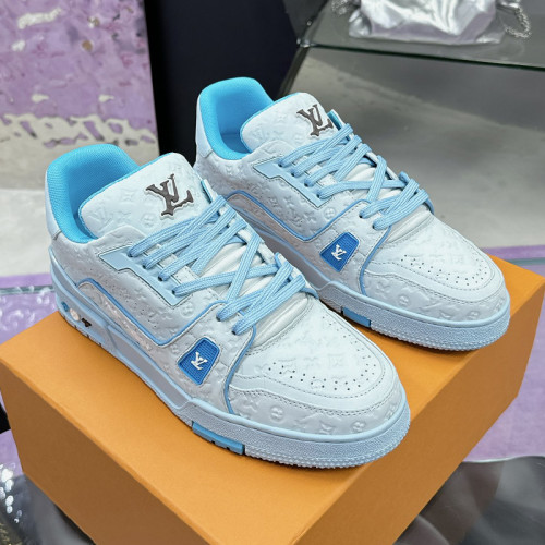 Louis Vuitton Mens Shoes Fashion Sneakers Design Luxury Brand LV TRAINER SNEAKER 1ABLVV Mix of materials with Original Box 1ABLUR Whatsapp 【+1-3239614486】