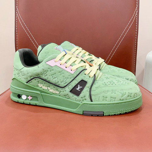 Louis Vuitton Mens Shoes Fashion Sneakers Design Luxury Brand LV TRAINER SNEAKER 1ABLVV Mix of materials with Original Box 1ABLUR Whatsapp 【+1-3239614486】