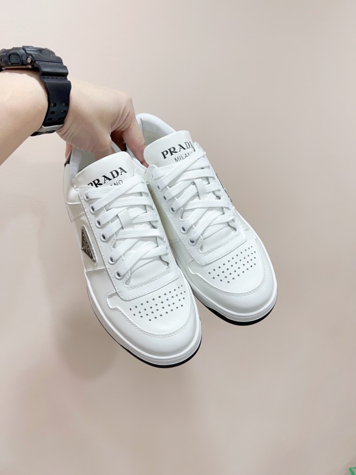 Prada Mens Shoes Casual Luxury Brand Breathable Sneakers with Original Box Downtown leather sneakers 2EE364_3LKG_F098Z with Original Box Whatsapp【+1-3239614486】