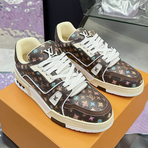Louis Vuitton Mens Shoes Fashion Sneakers Design Luxury Brand LV TRAINER SNEAKER 1ABLVV Mix of materials with Original Box 1ABLUR Whatsapp 【+1-3239614486】
