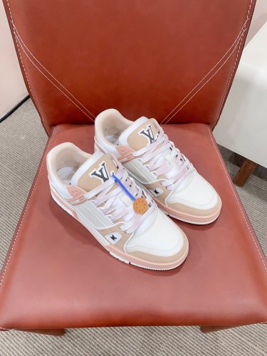 Louis Vuitton Mens Shoes Fashion Sneakers Design Luxury Brand LV TRAINER SNEAKER 1ABLVV Mix of materials with Original Box 1ABLUR Whatsapp 【+1-3239614486】
