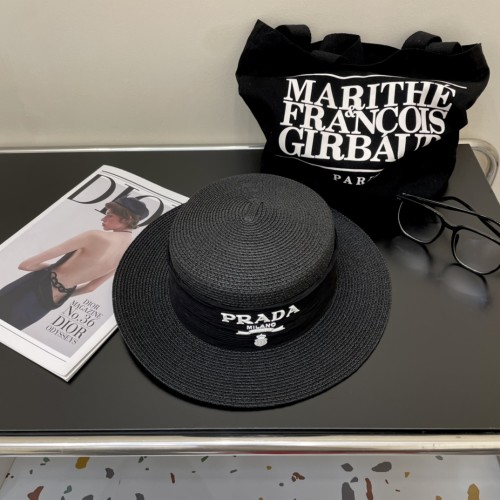 Prada Womens Hats Luxury Brand Design Prada Straw Hat with Original Box Whatsapp【+1-3239614486】