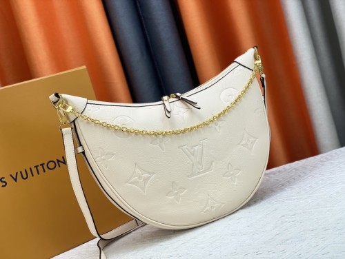 Louis Vuitton Womens Bags Shoulder Bag Luxury Brand Loop Hobo Monogram Empreinte Leather M46725 Whatsapp【+1-3239614486】
