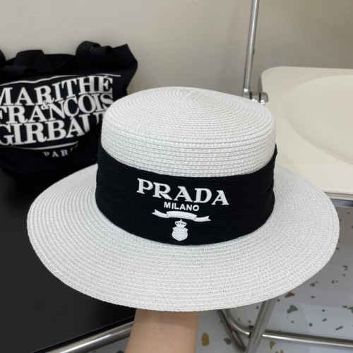 Prada Womens Hats Luxury Brand Design Prada Straw Hat with Original Box Whatsapp【+1-3239614486】
