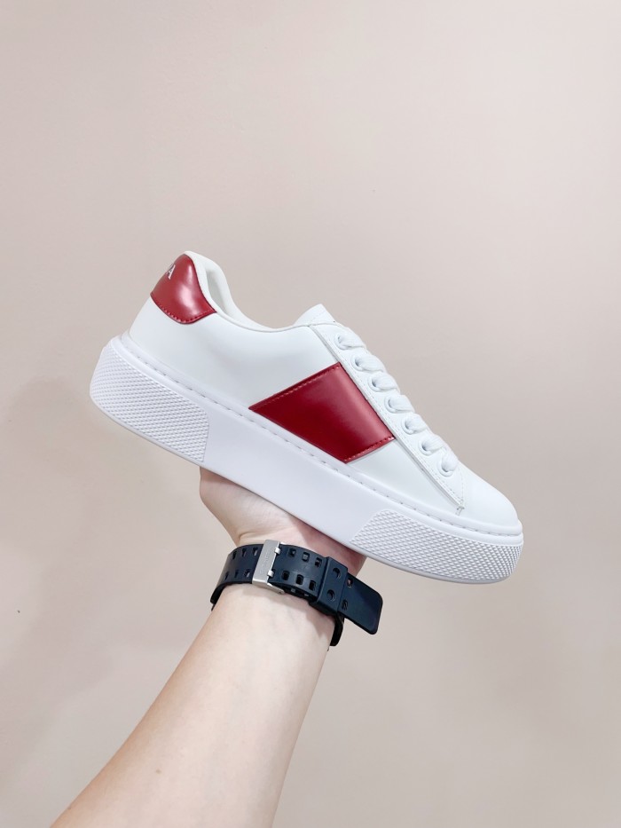 Prada Womens Shoes Sneakers Casual Luxury Brand Breathable Sneakers with Original Box Downtown leather sneakers 2EE364_3LKG_F098Z with Original Box Whatsapp【+1-3239614486】