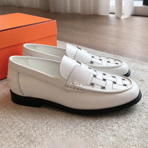Hermes Womens Shoes Casual  Loafers Breathable Genuine Leather Fabric Luxury Brand Fashion Shoes for Women with Original Box Whatsapp【+1-3239614486】