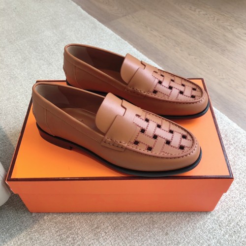 Hermes Womens Shoes Casual  Loafers Breathable Genuine Leather Fabric Luxury Brand Fashion Shoes for Women with Original Box Whatsapp【+1-3239614486】