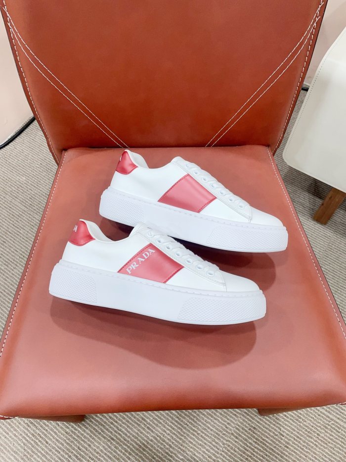 Prada Womens Shoes Sneakers Casual Luxury Brand Breathable Sneakers with Original Box Downtown leather sneakers 2EE364_3LKG_F098Z with Original Box Whatsapp【+1-3239614486】