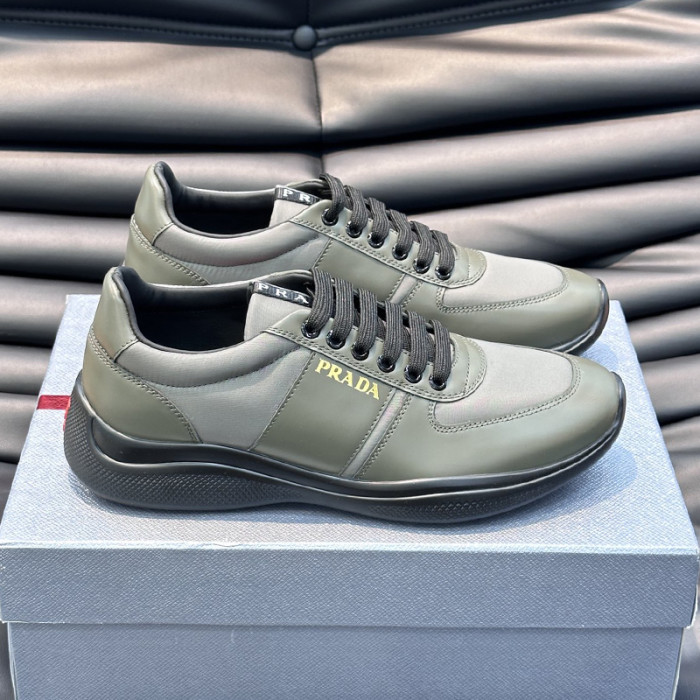 Prada Mens Shoes Casual Luxury Brand Breathable Sneakers with Original Box Downtown leather sneakers 2EE364_3LKG_F098Z with Original Box Whatsapp【+1-3239614486】