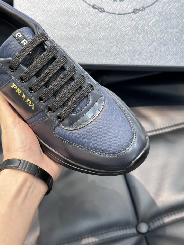 Prada Mens Shoes Casual Luxury Brand Breathable Sneakers with Original Box Downtown leather sneakers 2EE364_3LKG_F098Z with Original Box Whatsapp【+1-3239614486】