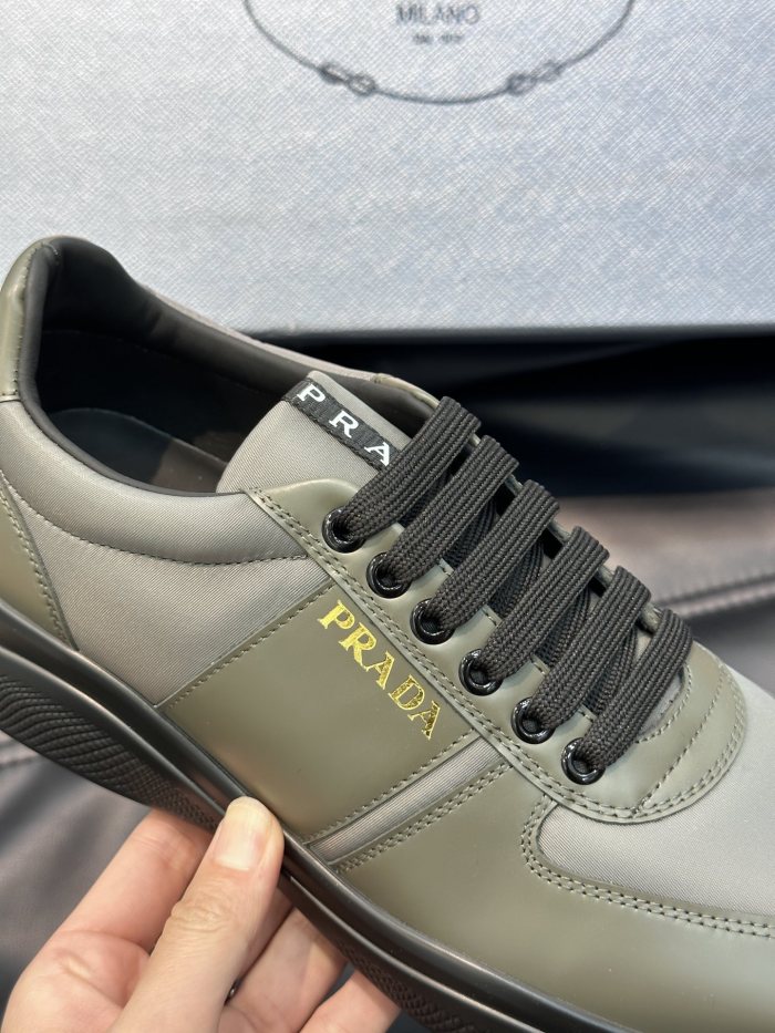 Prada Mens Shoes Casual Luxury Brand Breathable Sneakers with Original Box Downtown leather sneakers 2EE364_3LKG_F098Z with Original Box Whatsapp【+1-3239614486】