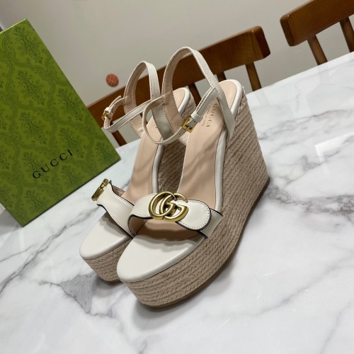 Gucci Womens Shoes Double G Espadrilles Luxury Brand Women's Open-Toe Platform Espadrille Designer Sandals 12cm Heels With Original Box Whatsapp【+1-3239614486】