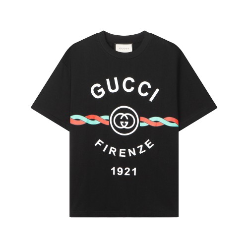 Gucci Luxury Brand Women Mens Short Sleeve T-Shirt COTTON JERSEY 'GUCCI FIRENZE 1921' T-SHIRT Whatsapp 【+1-3239614486】