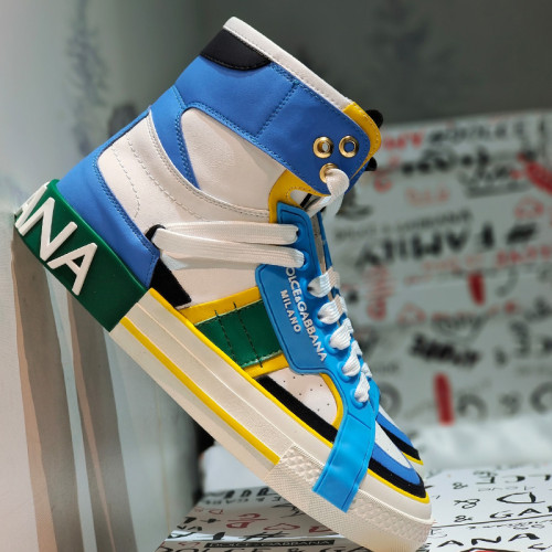 Dolce&Gabbana Men Shoes Sneakers Luxury Brand Calfskin Custom 2.Zero sneakers in Mixed Materials CS1973AQ7128S453 with Original Box Whatsapp 【+1-3239614486】