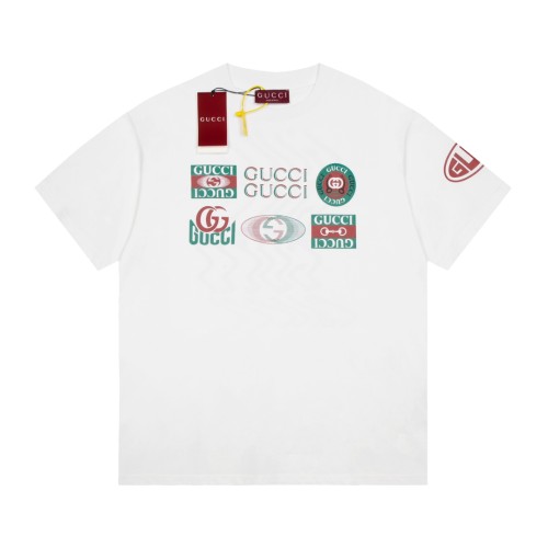 Gucci Luxury Brand Women Mens Short Sleeve T-Shirt COTTON JERSEY T-SHIRT WITH GUCCI PRINT Whatsapp 【+1-3239614486】