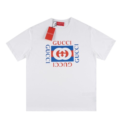 Gucci Luxury Brand Women Mens Short Sleeve T-Shirt COTTON JERSEY T-SHIRT WITH GUCCI PRINT 784361 XJGKA 9074 Whatsapp 【+1-3239614486】