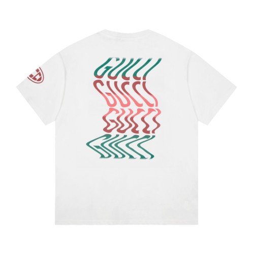 Gucci Luxury Brand Women Mens Short Sleeve T-Shirt COTTON JERSEY T-SHIRT WITH GUCCI PRINT Whatsapp 【+1-3239614486】