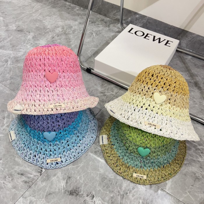 Celine Womens Hats Luxury Brand Design Celine Bucket Hat Straw Hat with Original Box Whatsapp 【+1-3239614486】