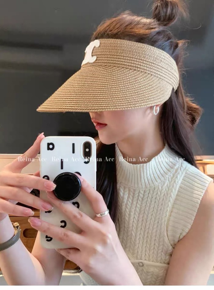 Celine Womens Hats Luxury Brand Design Celine Straw Visor Hat with Original Box Whatsapp 【+1-3239614486】
