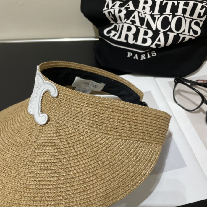 Celine Womens Hats Luxury Brand Design Celine Straw Visor Hat with Original Box Whatsapp 【+1-3239614486】