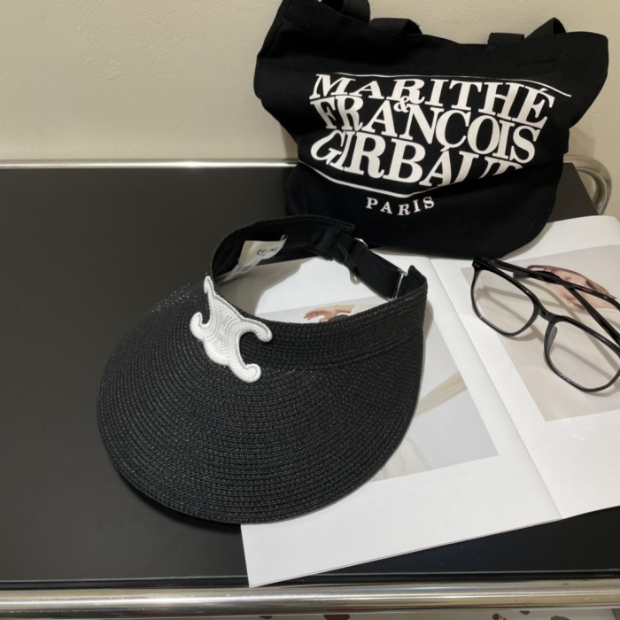 Celine Womens Hats Luxury Brand Design Celine Straw Visor Hat with Original Box Whatsapp 【+1-3239614486】