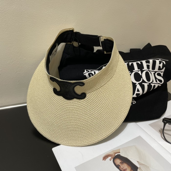 Celine Womens Hats Luxury Brand Design Celine Straw Visor Hat with Original Box Whatsapp 【+1-3239614486】
