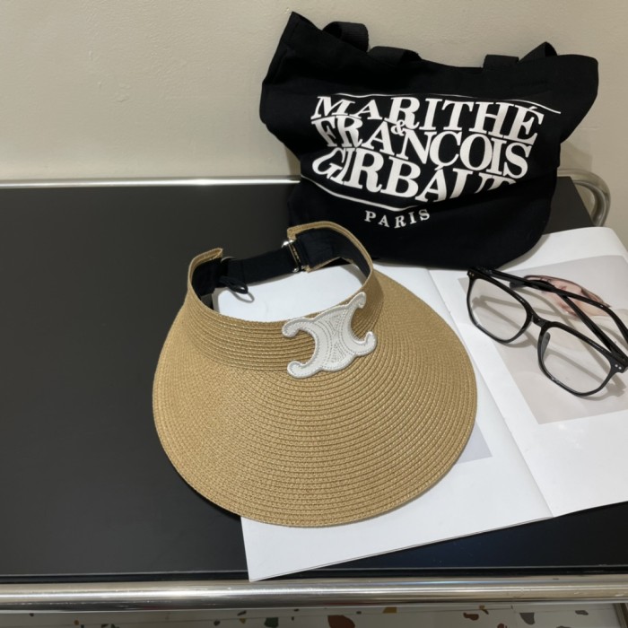 Celine Womens Hats Luxury Brand Design Celine Straw Visor Hat with Original Box Whatsapp 【+1-3239614486】