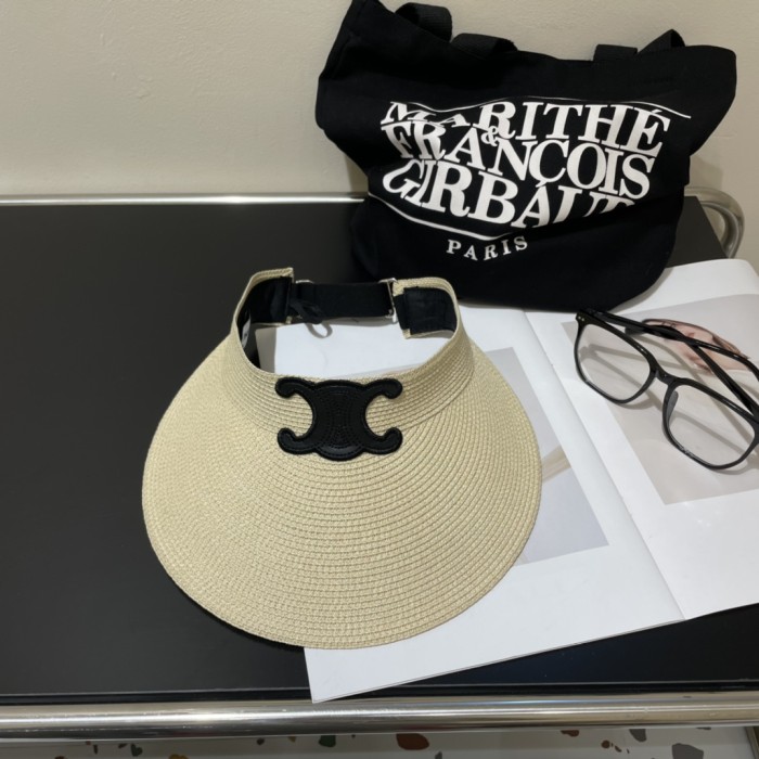 Celine Womens Hats Luxury Brand Design Celine Straw Visor Hat with Original Box Whatsapp 【+1-3239614486】