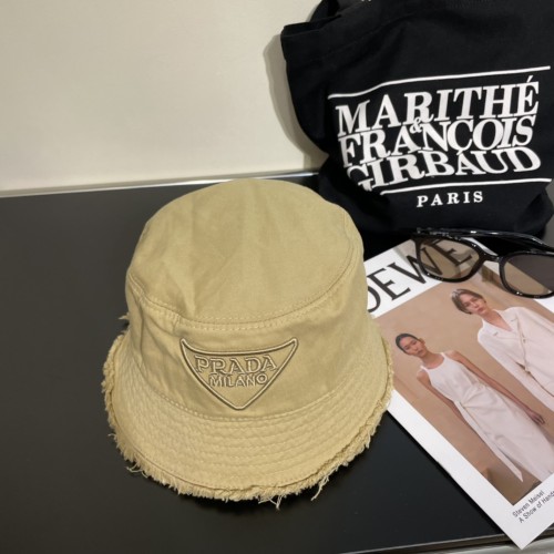 Prada Men Womens Hats Luxury Brand Design Prada Drill Bucket Hat with Original Box Whatsapp【+1-3239614486】