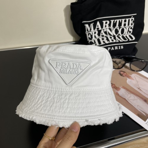 Prada Men Womens Hats Luxury Brand Design Prada Drill Bucket Hat with Original Box Whatsapp【+1-3239614486】