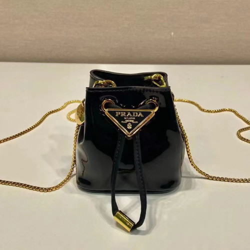 Prada Mens Womens Unisex Shoulder Bags Luxury Brand Black Sequined Satin Mini-pouch 1NR016_959_F0002 with Original Box Whatsapp【+1-3239614486】