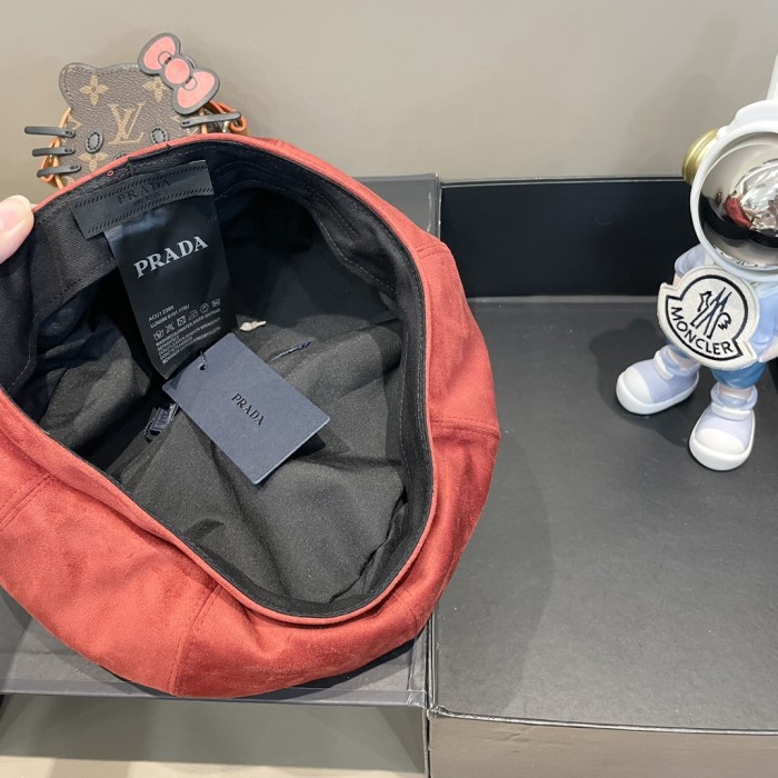 Prada Womens Hats Luxury Brand Design Prada Beret Hat with Original Box Whatsapp【+1-3239614486】
